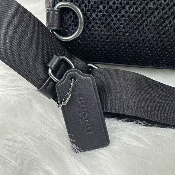 COACH Men's West Pack In Blocked Signature Canvas Walnut / Tan CAB60 NWT - Picture 9 of 10